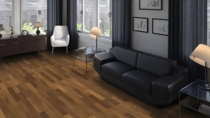 Sillbensparkett Allegro - Afrikansk Ek Light Trend borstad nL+
