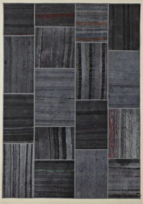 Kelim Patchwork - Mörkgrå - REST 160X230