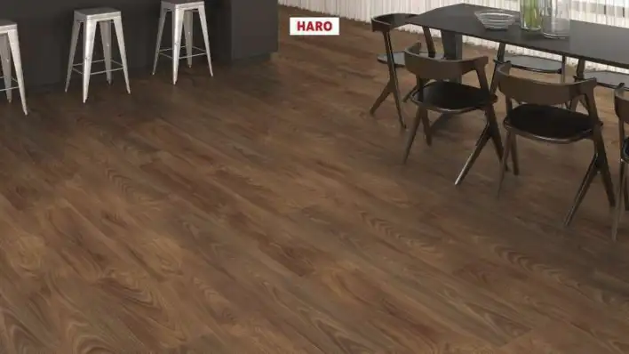 Haro laminatgolv Aqua - plankgolv, Valnöt Vario