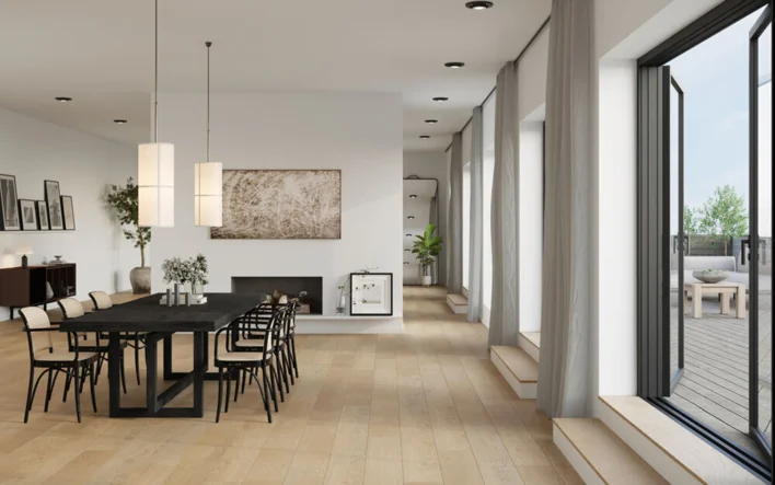 Moland Bastion Vinyl Wideplank, Dammig ek, 220x1828 mm.