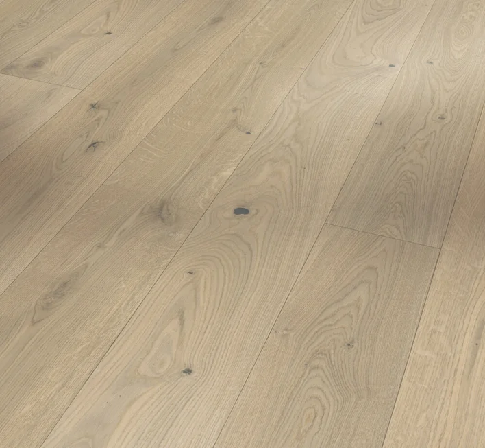 Trägolv Classic 3060 - Ek Soave vit, Planka Living Plus matt lack