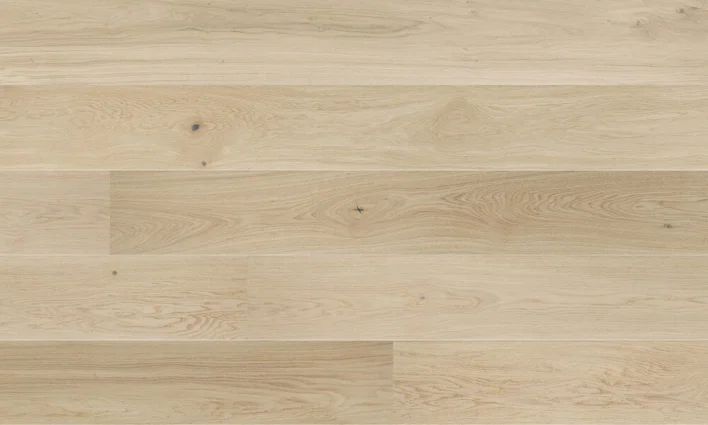 Trägolv - Ek Plank, Natur, borstad vit mattlack