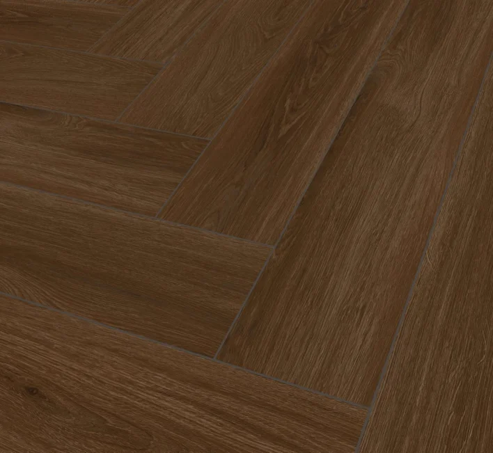SPC vinyl klickgolv - Fiskben, Marrone Oak P6005