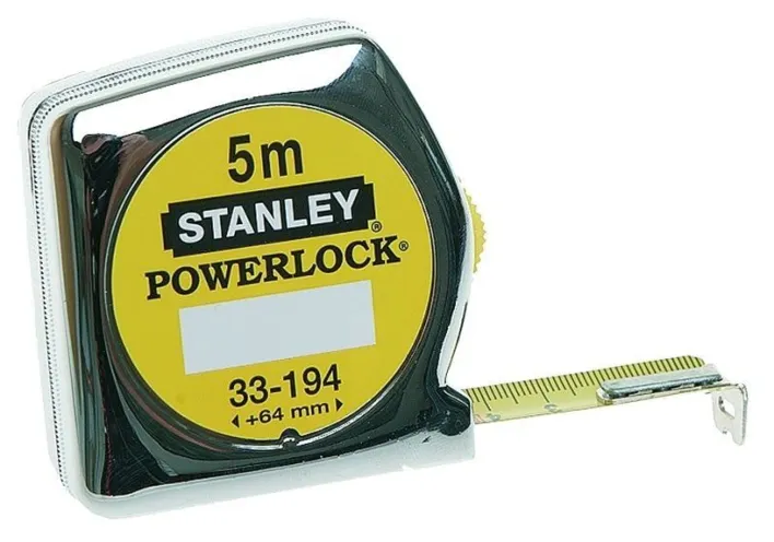 Stanley Powerlock måttband med bältesklämma 5 m.